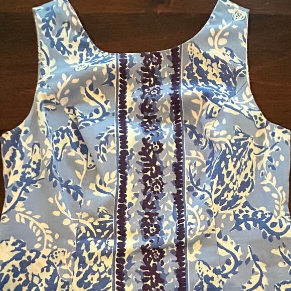 Lilly Pulitzer Blue Peri Turtley Awesome Mila Blue White Dress Women's Size 2 - Picture 5 of 9